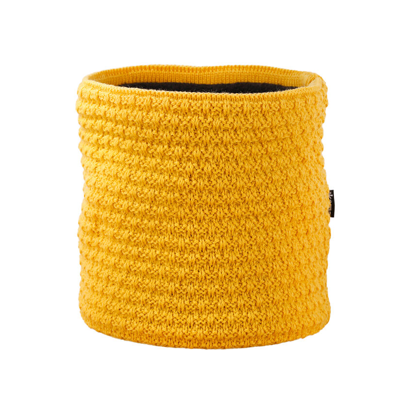 Knitted merino neck warmer KAMA S26 - Yellow