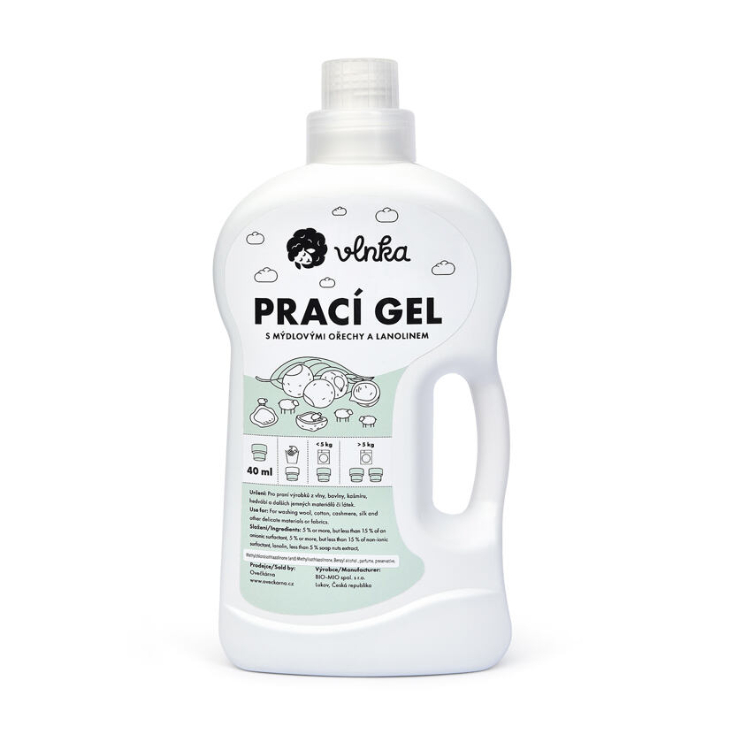 Prací gel s mýdlovými ořechy a lanolinem 1l