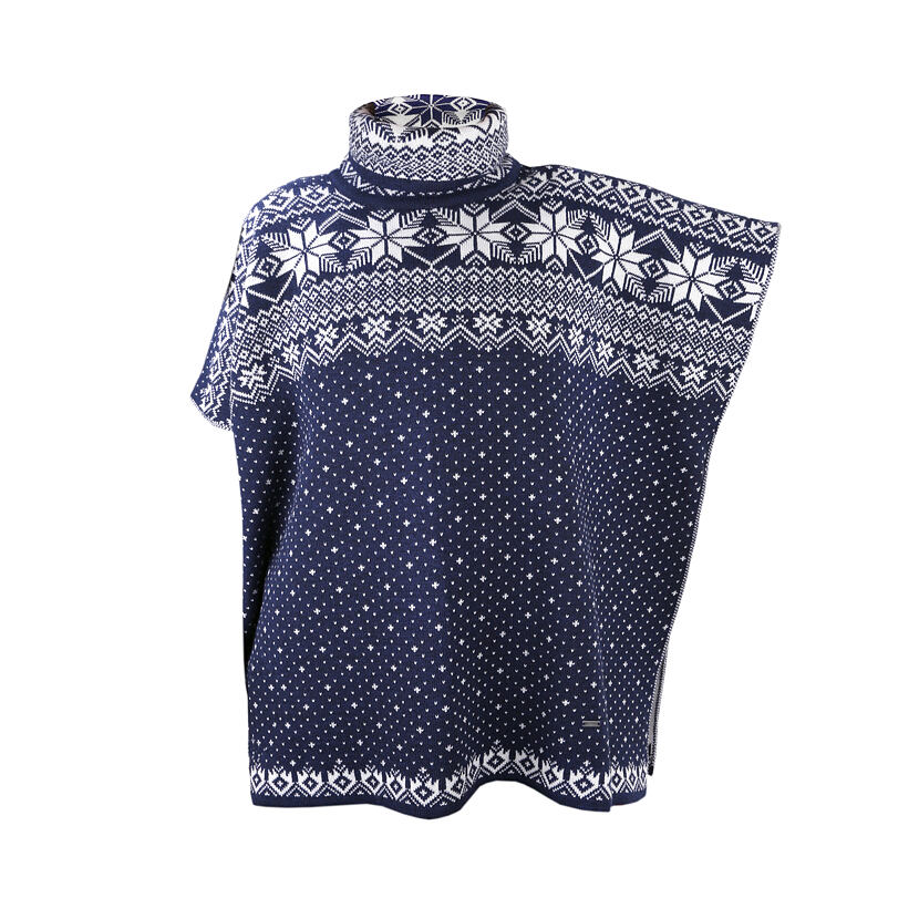 Pletený pléd Merino Kama 5031 tmavo modrá