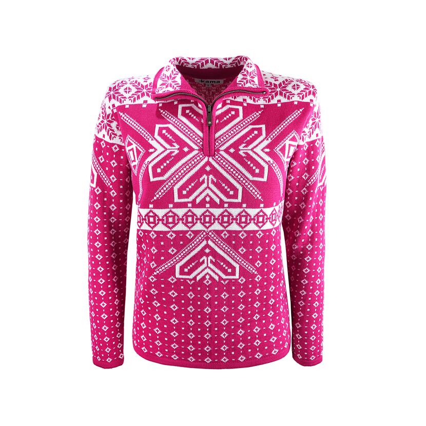 Pulover femei merino KAMA 5009  Roz