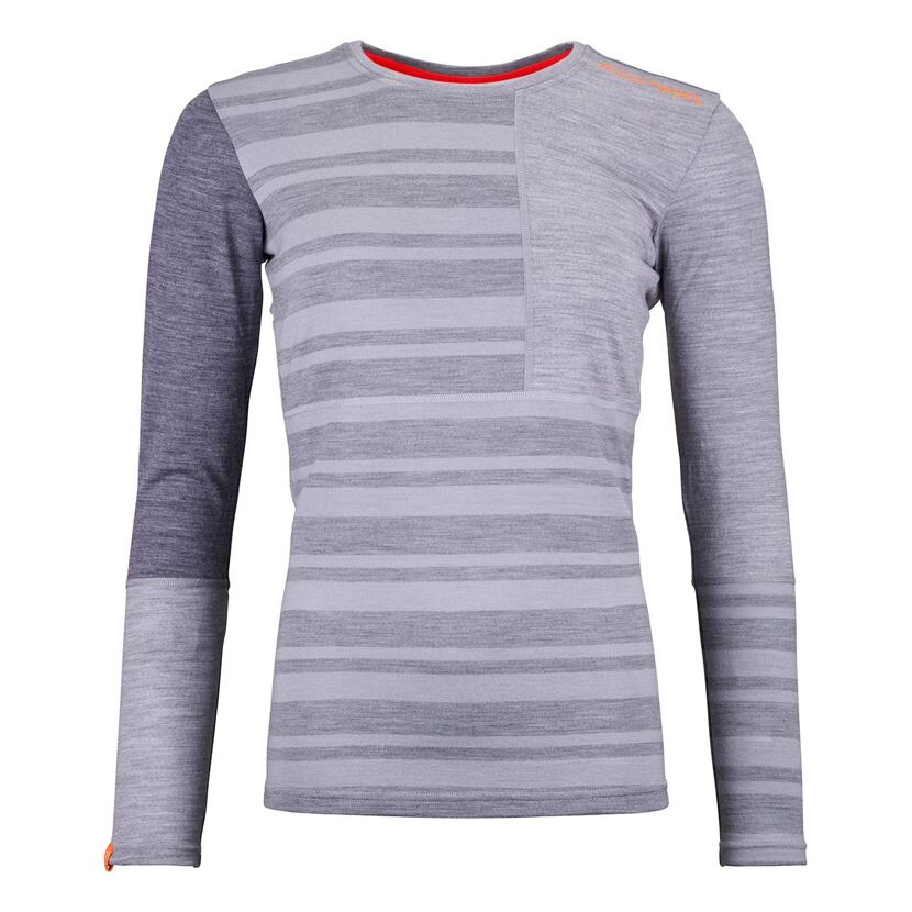 Women’s Ortovox 185 Rock'n'Wool Long Sleeve Merino Top Grey Blend