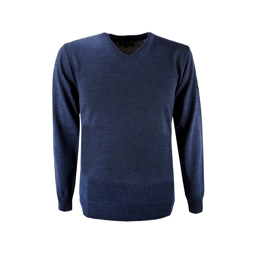 Pánský pletený svetr Merino Kama 4104 Tmavě modrá