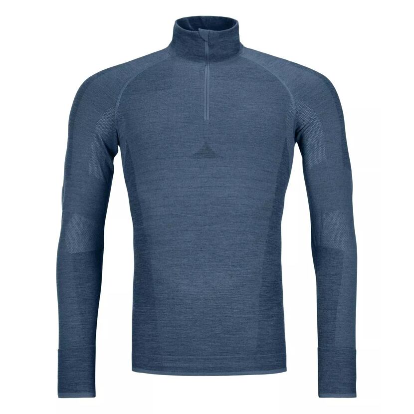 T-shirt Merino da uomo 230 Competition Zip Neck Ortovox blu petrolio