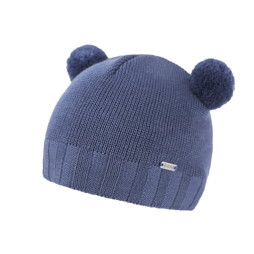 Căciula tricotată Merino pentru copii Kama B91 - Albastru