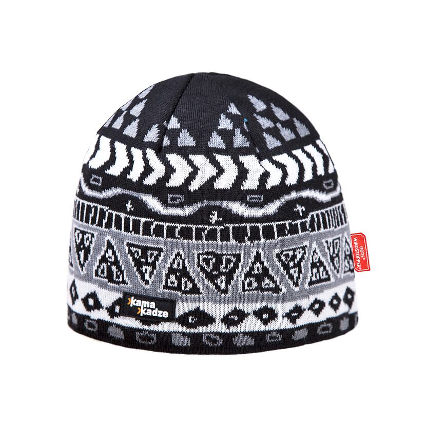 Pletená merino čiapka KAMA Kamakadze KW03  čierna