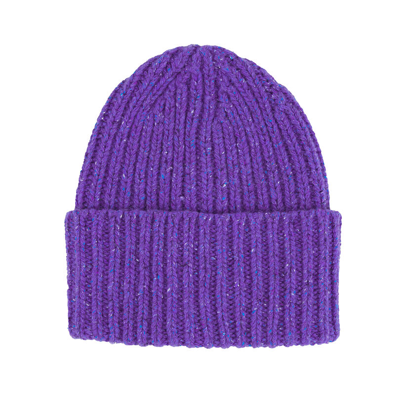 Vlněná čepice s hedvábím Gheppio fialová