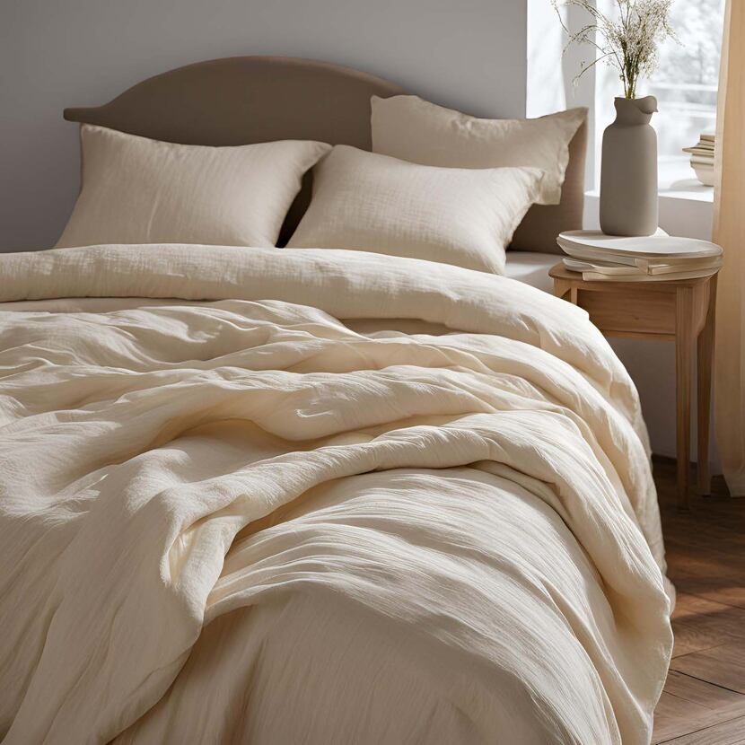 Mušelínové povlečení na zip přírodní