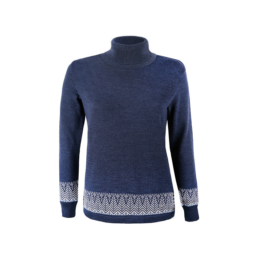 Dámsky pletený sveter Merino Kama 5022  tmavo modrá