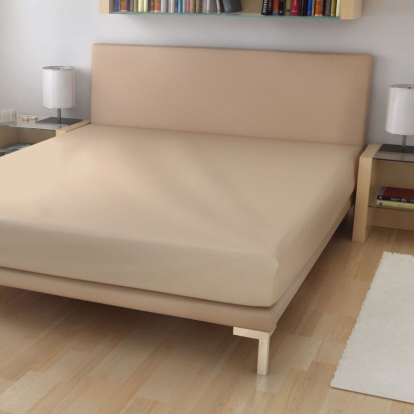 Bavlněné Jersey prostěradlo béžová