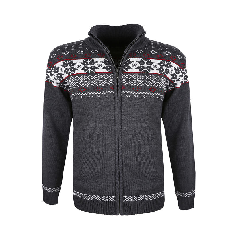 Pulover tricotat Merino Kama 4045 - Gri închis