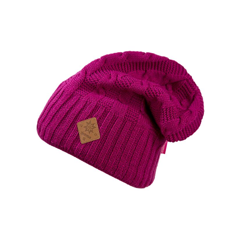Căciulă tricotată Merino Kama A107 - Roz