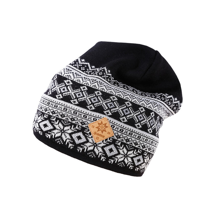 Căciulă tricotată Merino Kama A143 - Negru