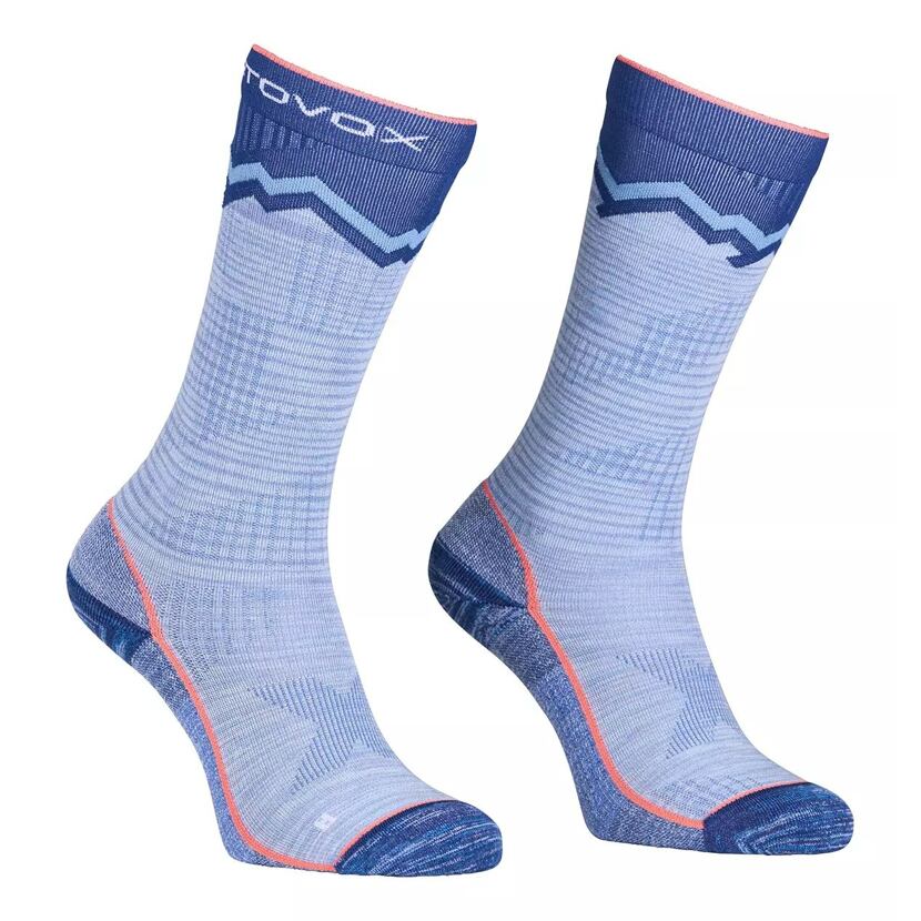 Women's Merino Ortovox Tour Long Socks Ice Waterfall