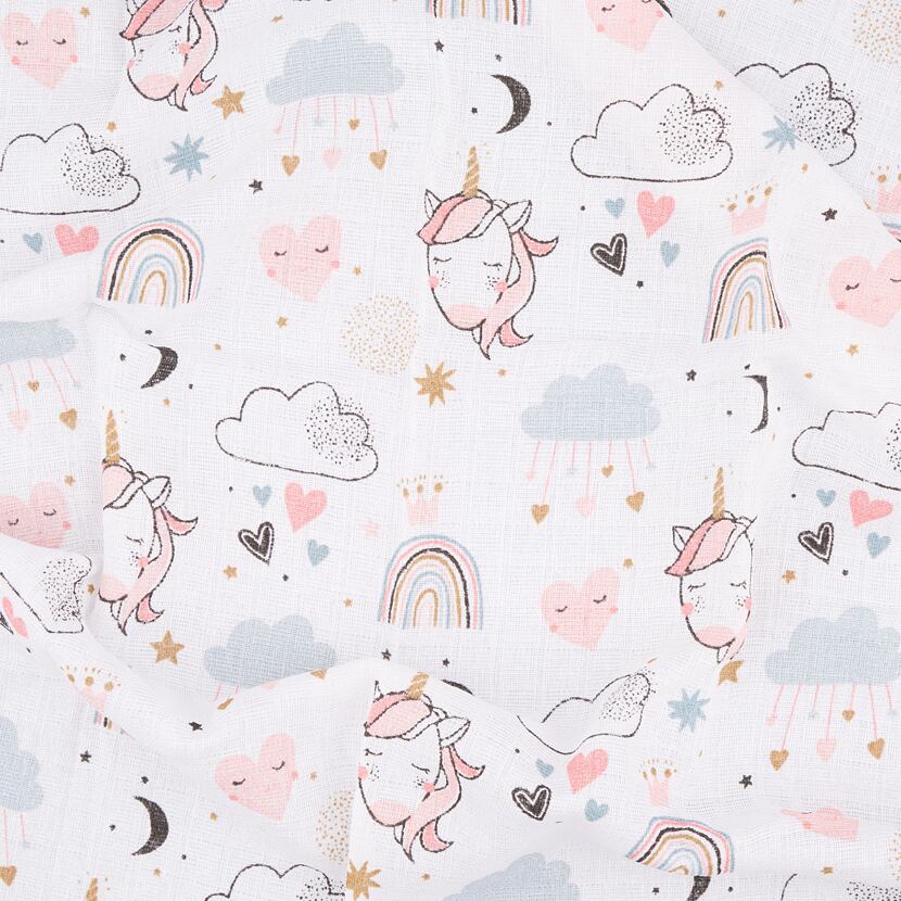 Baby cotton swaddle blanket unicorn