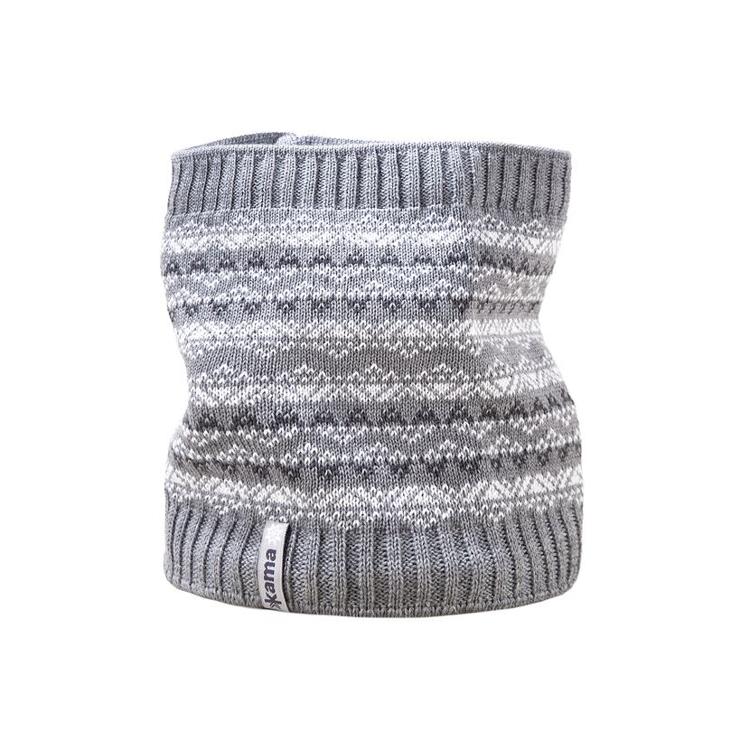 Kid's knitted merino neck warmer KAMA SB11 - Gray