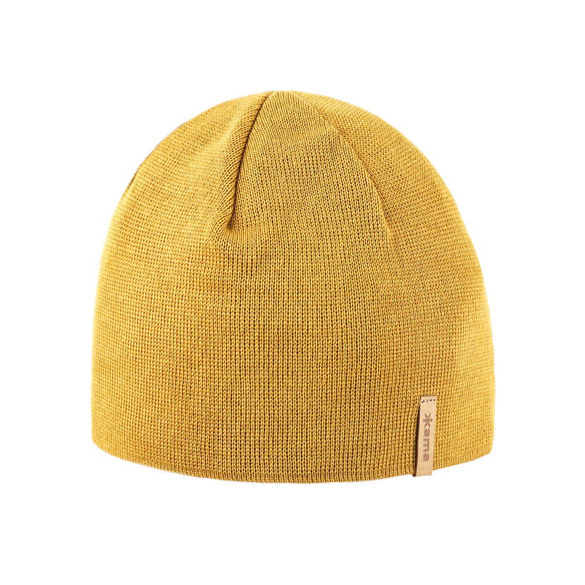 Knitted merino cap KAMA A02 - yellow