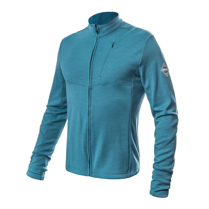 Sweat-shirt Sensor Merino Upper à fermeture éclair bleu pour hommes