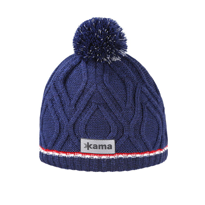 Dětská pletená čepice Merino Kama B90 tmavě modrá