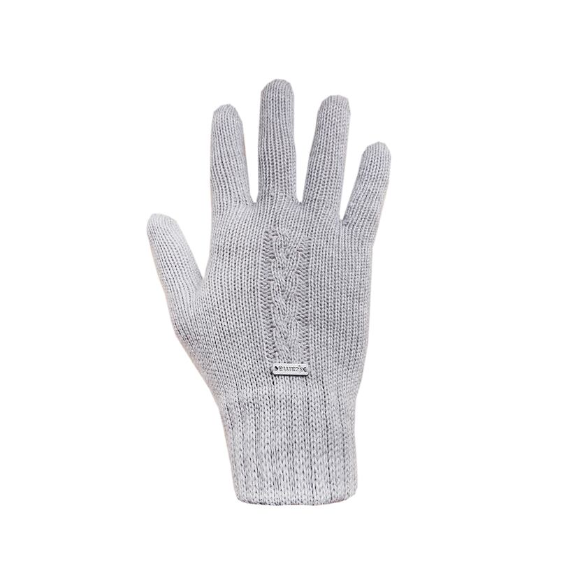 Gestrickte Handschuhe Merino Kama R103 grau