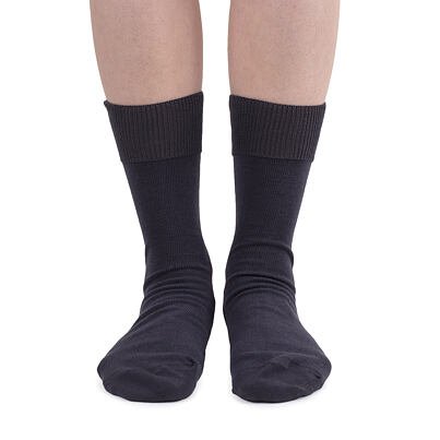 Bavlnené ponožky s voľným lemom  tmavo sivá