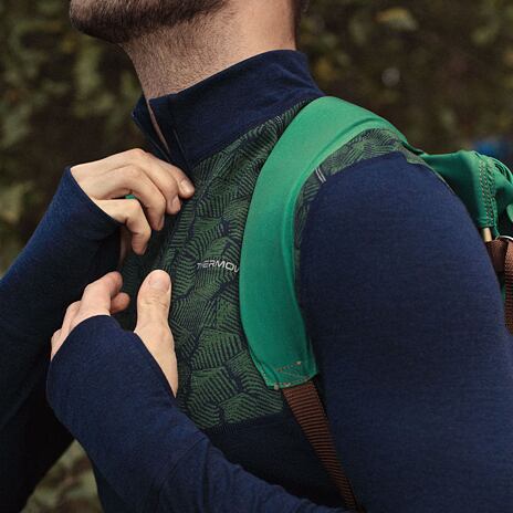 Pánské funkční triko zip merino XTREME Thermowave modrá