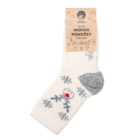 Chaussettes Merino pour enfants renne gris