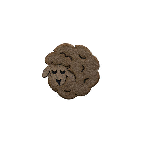 Broche en bois mouton Vlnka brun
