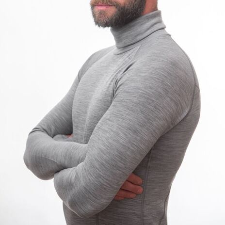 Funktionsshirt für Herren Sensor Merino Bold roll neck cool gray