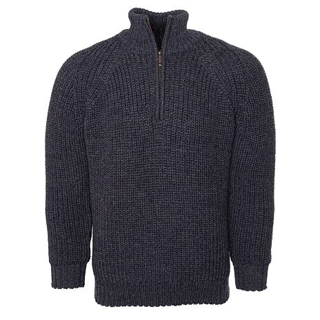 Pull en laine tricotée pour hommes S12 gris foncé