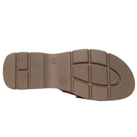 Dames lederen sandalen ”Karla” donker roze