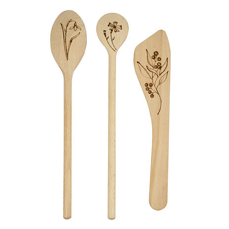 Round Wooden Spoon Summer Blossom