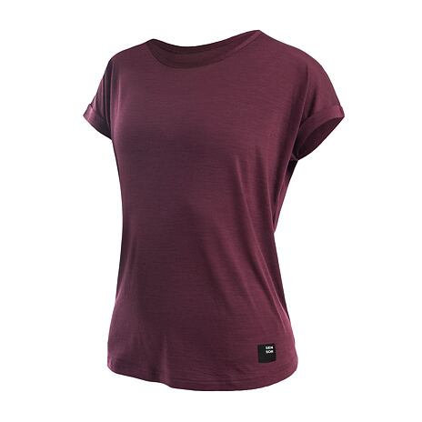 T-shirt pour femmes Sensor Merino Air Traveller rouge porto