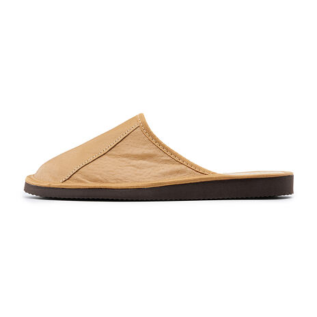 Men’s Summer Leather Slippers Light Brown