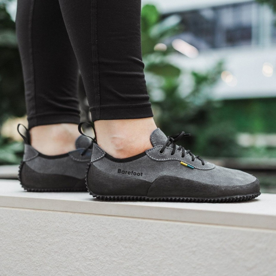 Be Lenka Trailwalker Leather Barefoot Shoes Grey