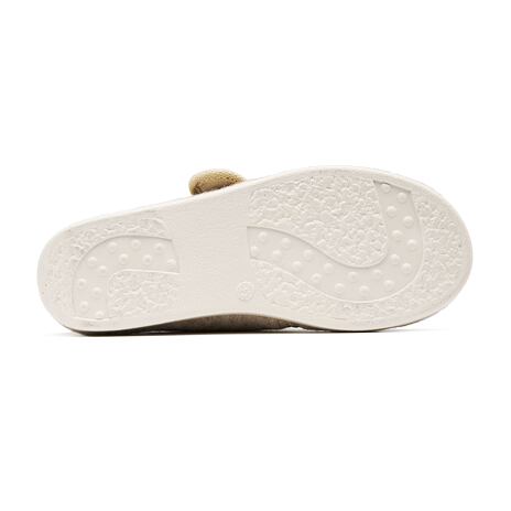 Chaussons en feutre de laine avec velcro beige