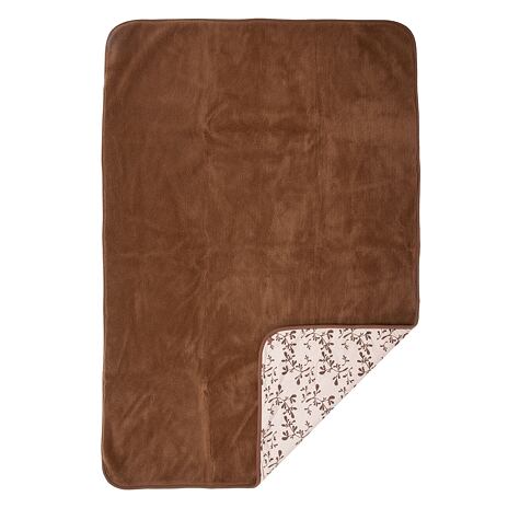 Couverture en laine de mouton double couche à doublure marron