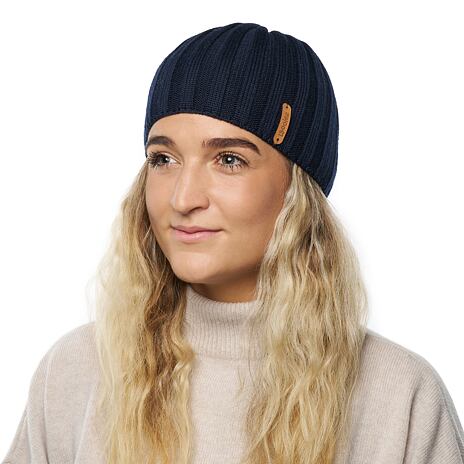 Bonnet Woolee V34 en laine bleu foncé