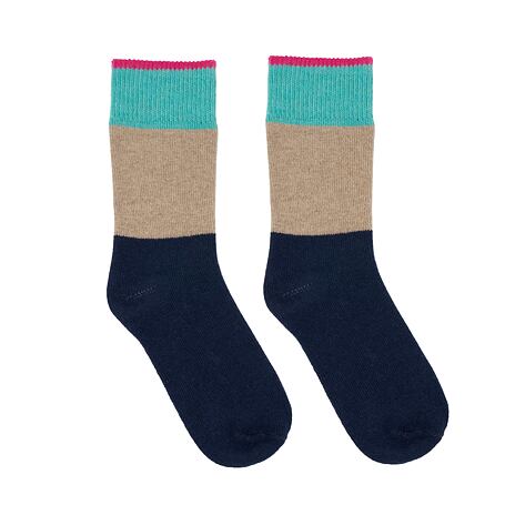 Chaussettes en laine de mouton mérinos avec cachemire bleu foncé