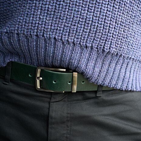 Leather belt green