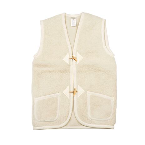 Gilet en laine de mouton avec boutons naturel