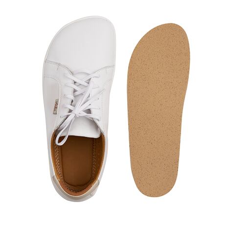 Tennis barefoot Mira en cuir blanches