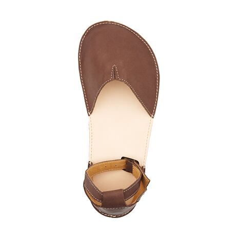 Barfuß-Ledersandalen für Damen "Zina" braun