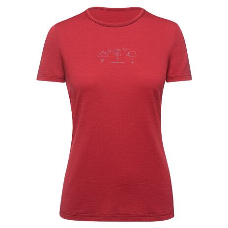 T-shirt pour femme Merino Life Van Life Thermowave, rouge