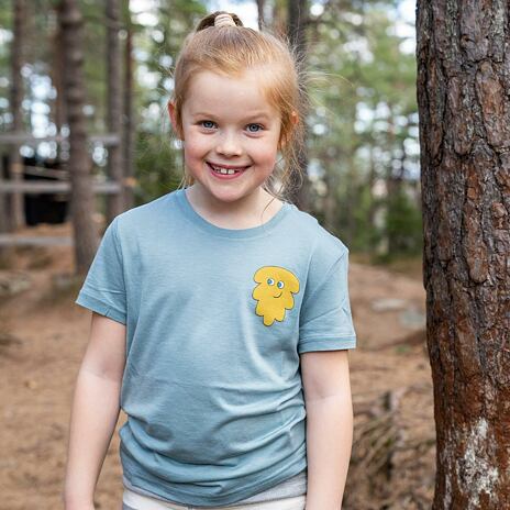 Kinder T-Shirt mit Merinowolle Piny Ulvang blau