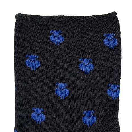 Bamboo socks with a loose top, sheep, black