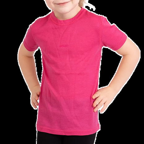 Merino T-Shirt mit kurzen Ärmeln für Kinder rosa