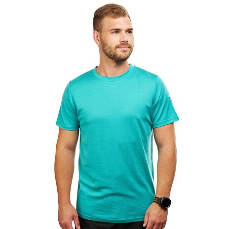 Merino heren T-shirt met korte mouwen turquoise