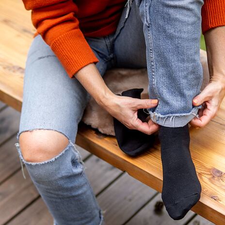 Chaussettes en coton antibactérien avec argent, noir