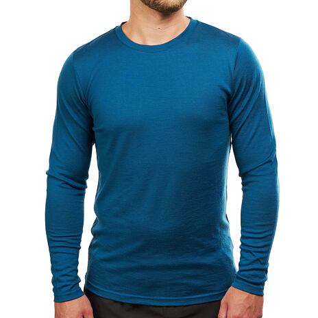 Merino T-Shirt mit langen Ärmeln für Herren dunkelblau