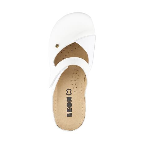 Damen Leder Flip-Flops für Hallux Leontýna weiß